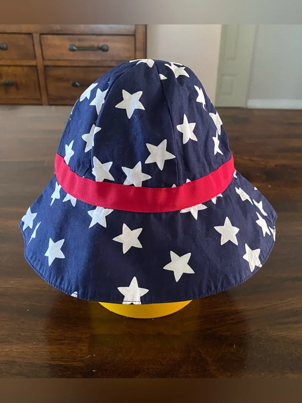Gymboree Navy Star Print Sun Hat with Red Bow